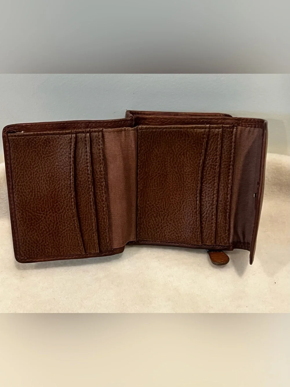Fossil Chestnut Brown Pebbled Leather Wallet